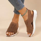 chunky knit mesh sandalen in bruin met orthopedische zool