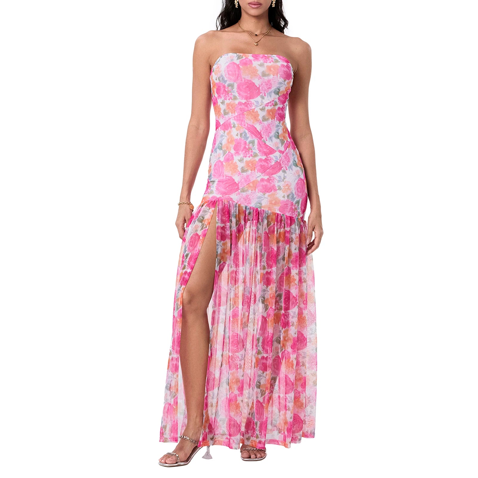 Zamira | Sheer Split Maxi Dress