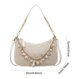 Norelya beach bag met verstelbare strap en parelbedels in wit