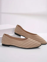 Breeza | Ademend Geweven Ballerina's met Stretch & Comfortzool
