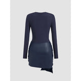 Narelle | Mini-robe ajustée avec détail drapé en cuir vegan