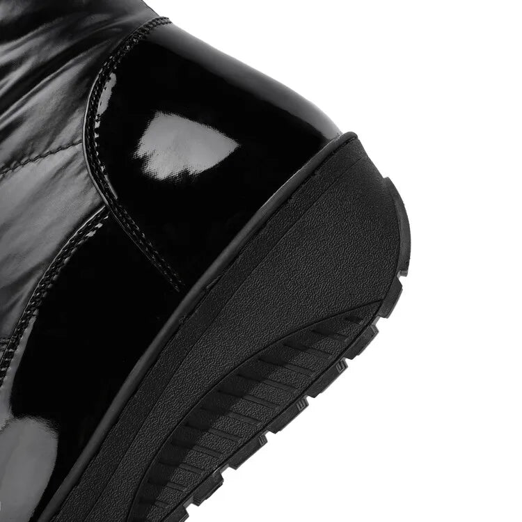 Narella Overknee Winterboots | Zwarte Overknee Laarzen met Strikdetail & Warme Voering