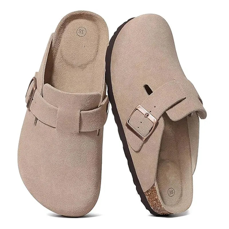 Mavira comfort clogs lichtbeige met ergonomisch voetbed
