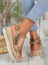 Lunara | Orthopedische Plateau Sandalen in Metallic Goud of Zilver