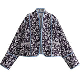 Fleur Quilted Jacket – reversible gewatteerde tussenjas met vintage bloemenprint en cropped fit