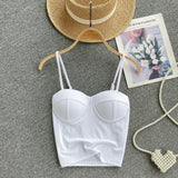 witte top met cups en verstelbare bandjes