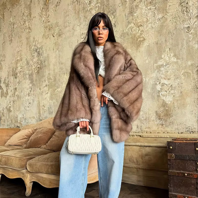 Mirellia | Luxe Imitatiebontjas met Vintage Look & Oversized Fit