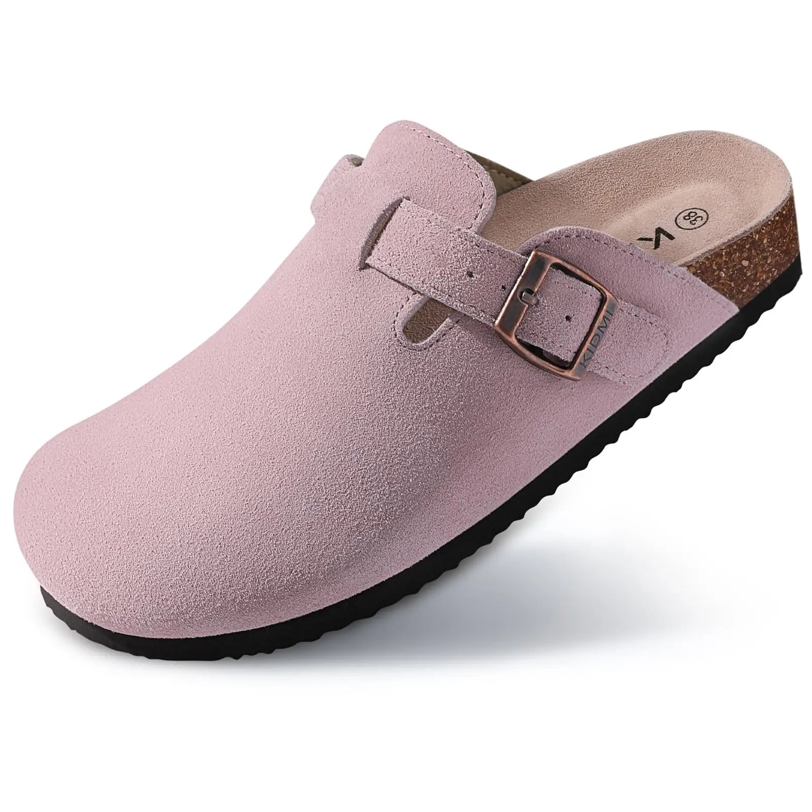 Mavira comfort clogs lichtroze met kurken voetbed