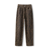 Savora | Leopard Jeans met High Waist & Relaxed Straight Fit voor Dames