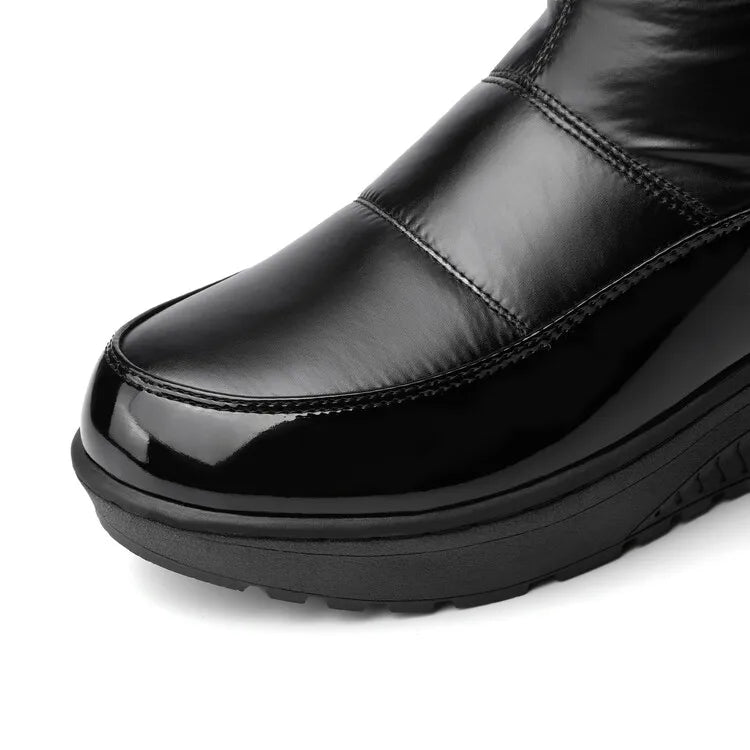 Narella Overknee Winterboots | Zwarte Overknee Laarzen met Strikdetail & Warme Voering