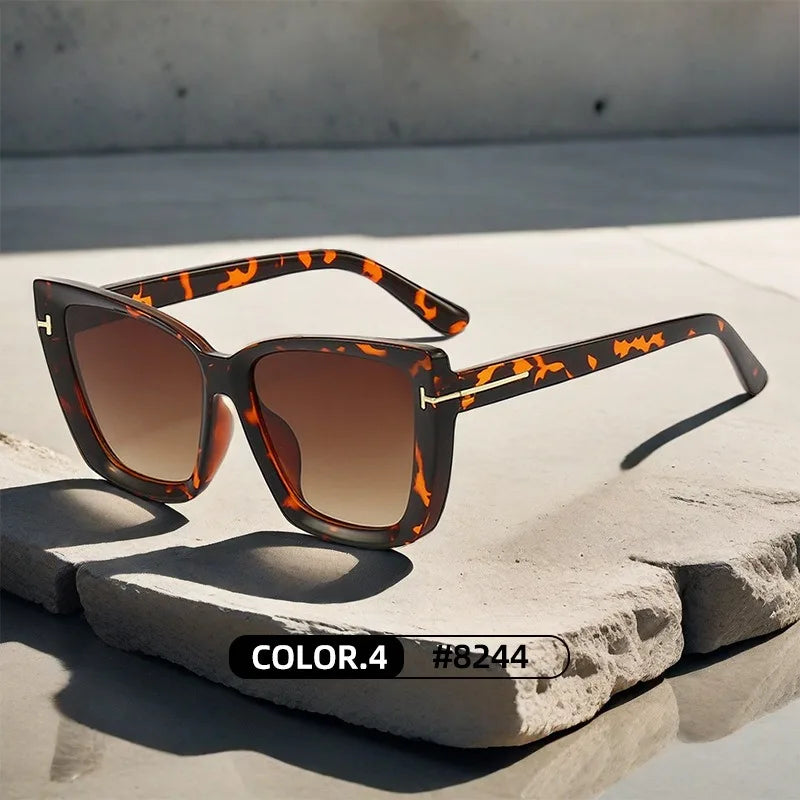 Klassiek Leopard cat-eye zonnebril