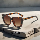 Klassiek Leopard cat-eye zonnebril