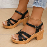 Livia | Comfortabele Sandalen met Gevlochten Detail & Hak