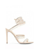 Crystal wikkel heels ivoor voor feestelijke gelegenheden