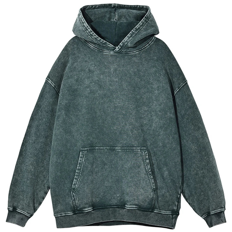 VintageVibe Hoodie – Stoere uniseks hoodie met capuchon en vintage look, perfect voor herfst en winter.