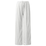 witte  pailletten palazzo broek met elastische taille dames