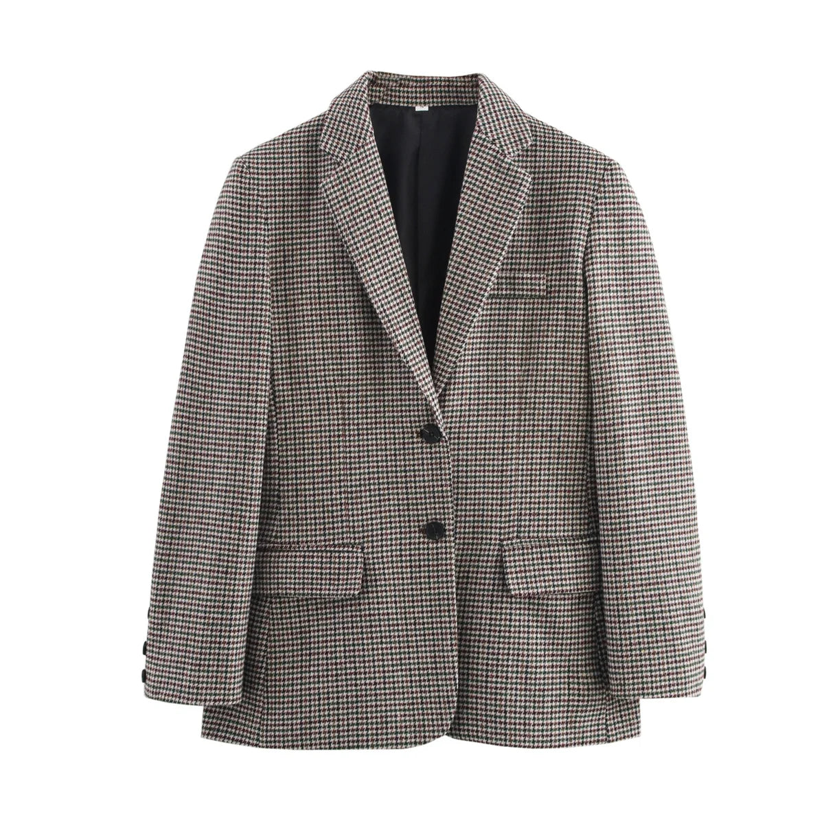 close-up ruitpatroon blazer met zwarte knopen
