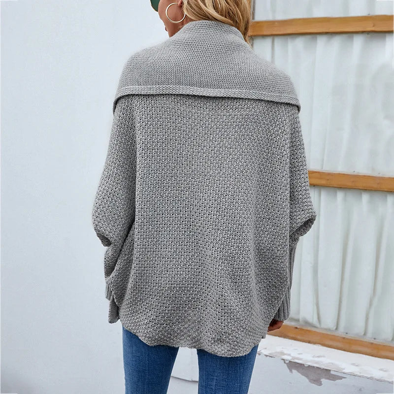 Achterzijde oversized gebreid vest in grijs – Salejano