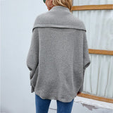 Achterzijde oversized gebreid vest in grijs – Salejano