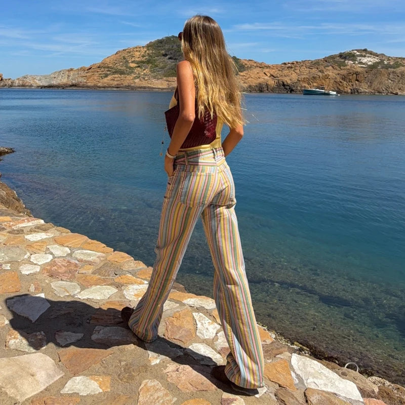 Alizé | Gestreepte Wide Leg Broek voor Dames