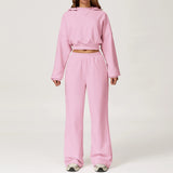 Eloria | Lounge Set met Cropped Sweater & Wide Leg Joggingbroek
