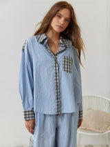 lichte dames pyjama voor slapen en loungen in blauw