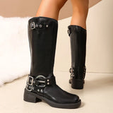 Meloria | Hoge Biker Boots met Gespdetail