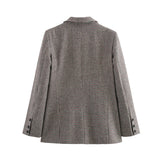 achterkant oversized blazer met ruitpatroon dames