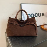 Belviora | Luxe Handtas met Suède Look & Buckledetail