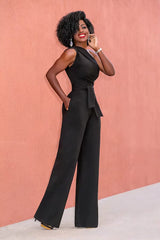 Juvéna | Elegante One-Shoulder Jumpsuit met Strikdetail – Feestelijk & Vrouwelijk