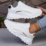 Lyana | White Gold Detail Sneakers
