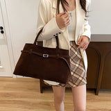 Belviora | Luxe Handtas met Suède Look & Buckledetail