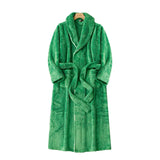 Veloura luxe badjas groen – elegante plush badjas met ceintuur