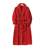 Veloura luxe badjas rood – comfy plush badjas voor koude dagen