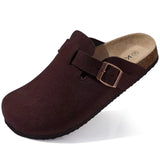 Mavira comfort clogs donkerbruin van echt suède