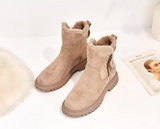 Marvella | Warme Enkellaarzen met Bontvoering & Chunky Zool