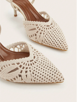 Veloura | Gehaakte Slingback Heels met Puntneus & Stiletto Hak