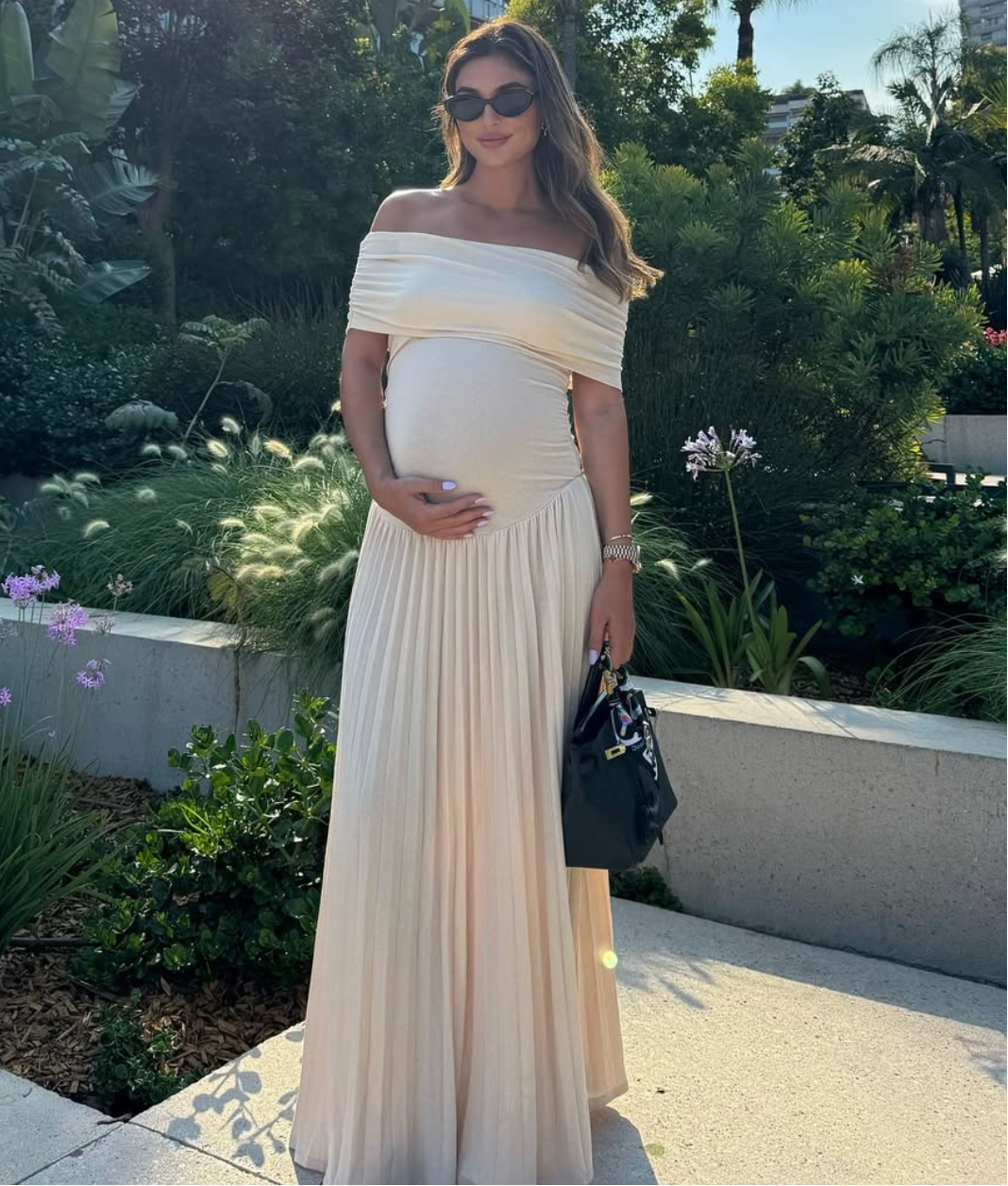 Isaline | Elegantes Umstandskleid mit Carmen-Ausschnitt