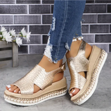 Lunara | Orthopedische Plateau Sandalen in Metallic Goud of Zilver