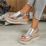 Lunara | Orthopedische Plateau Sandalen in Metallic Goud of Zilver