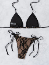 Noiré | Transparante Kant Bikini met Striksluiting
