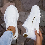 Lyana | White Gold Detail Sneakers