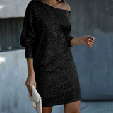 Lioré Sequin Dress | Sparkling Off-Shoulder Party Dress