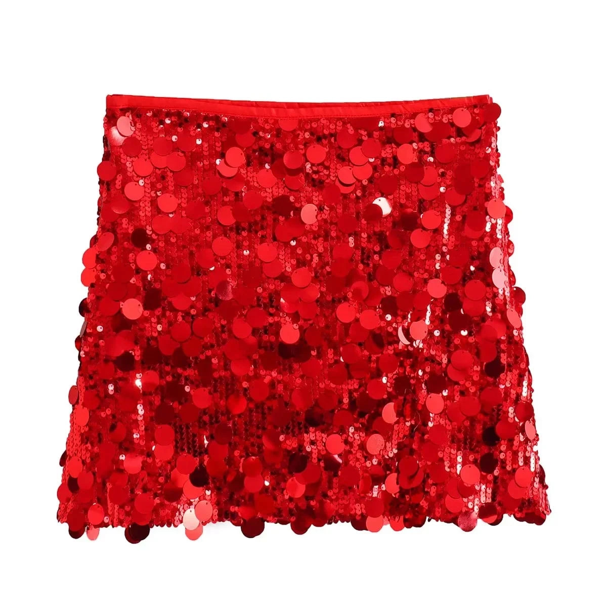 Glam Elegance Mini Skirt in sprankelende pailletten, perfect voor feestdagen en speciale gelegenheden.