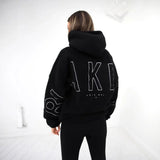 Oversized teddy hoodie dames zwart oversized model