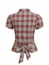 plaid top dames met tie waist detail achterkant