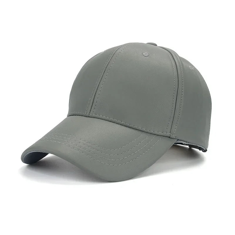 grijze unisex baseball cap van vegan leer
