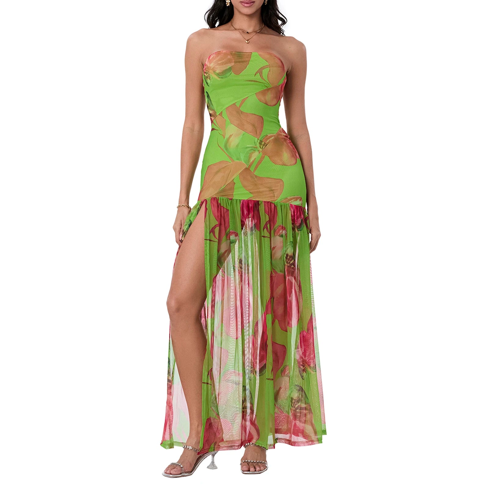 Zamira | Sheer Split Maxi Dress