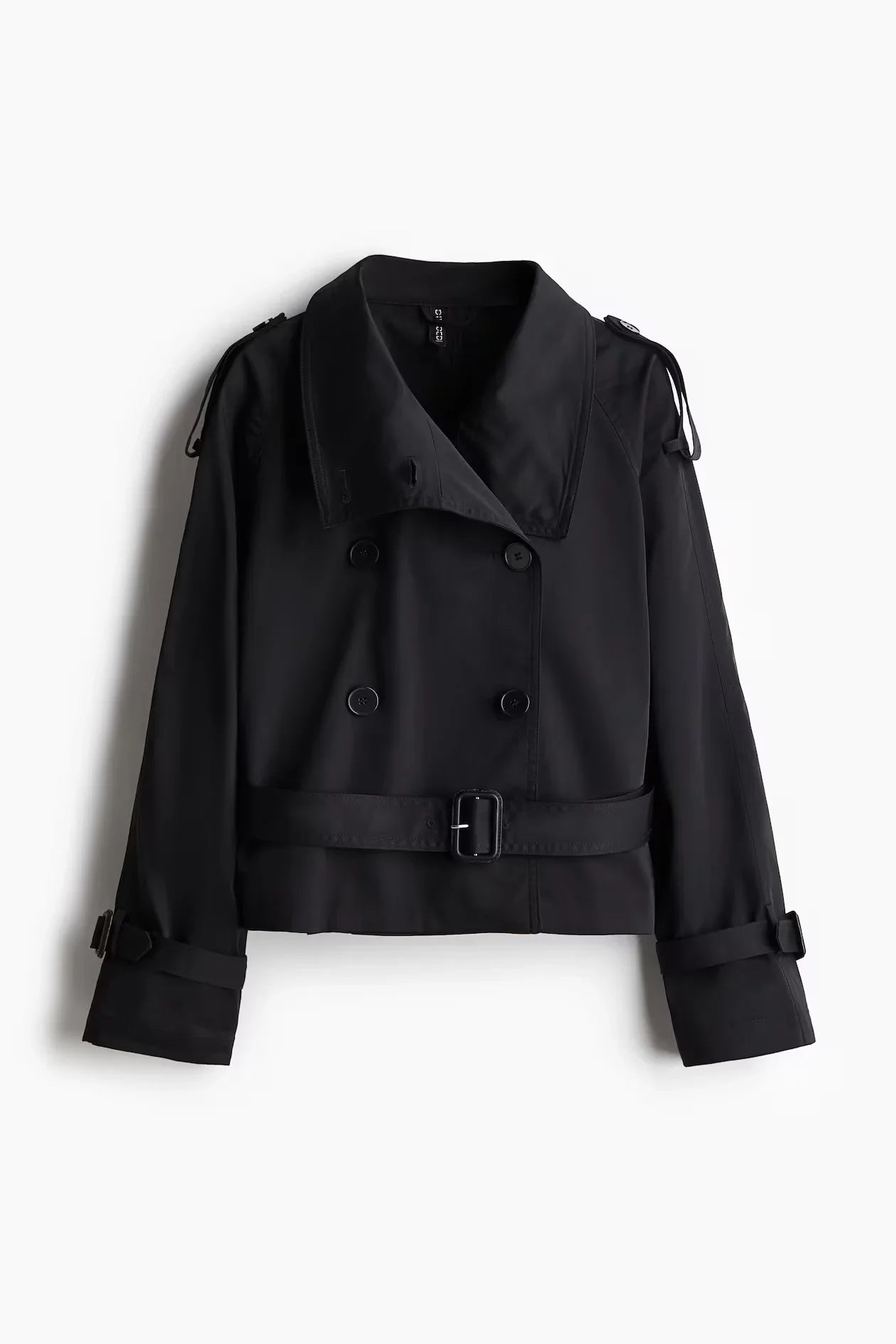 Maravine cropped trenchcoat in zwart voor dames