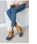 Clarice | Retro T-Strap Hakken met Comfortzool